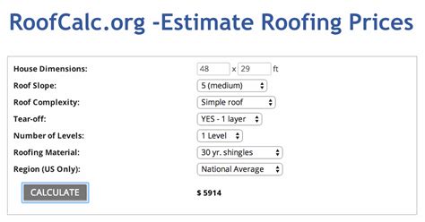 metal roof installation cost estimator